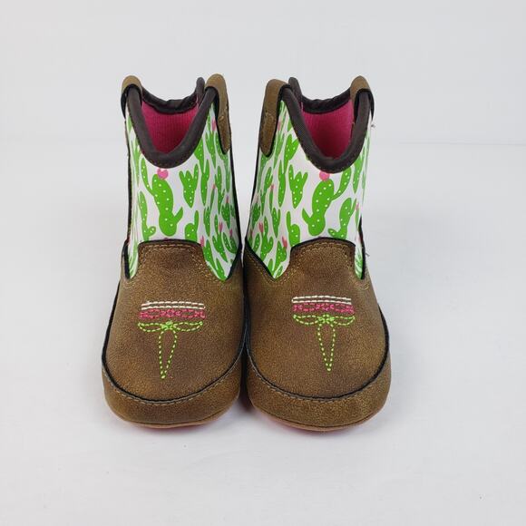 Ariat Lil Stompers Infant Baby Girls Cactus Western Cowboy Boots 81464-00 - Picture 5 of 11